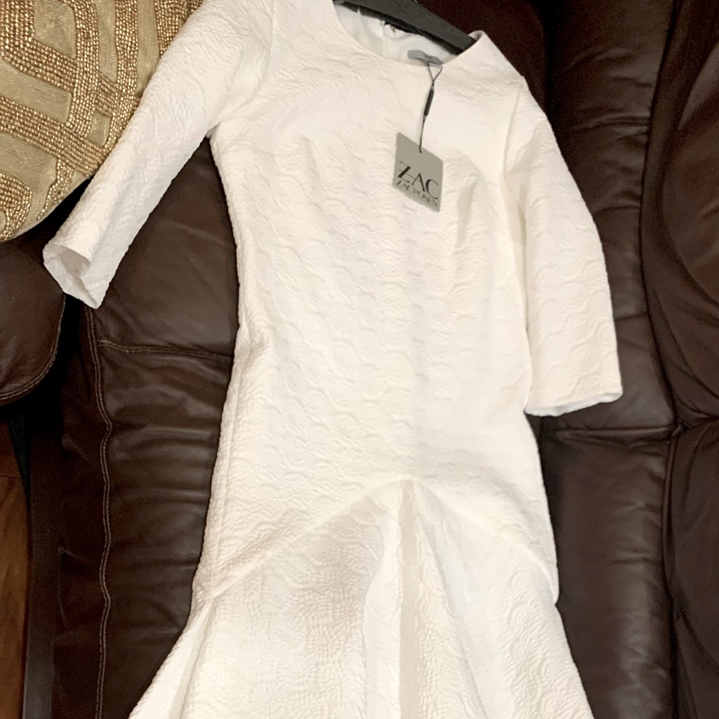 Zac Posen White Dress Size 6 Nwt